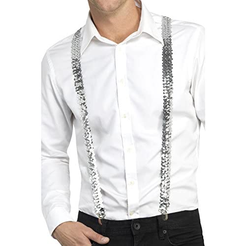 Hen Party Superstore Slim Sequin Braces Silver