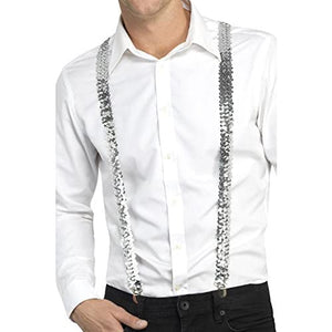 Hen Party Superstore Slim Sequin Braces Silver