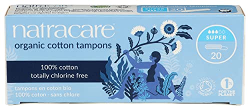 Pack of 1 x Natracare Organic Cotton Tampons Super - 20 Tampons