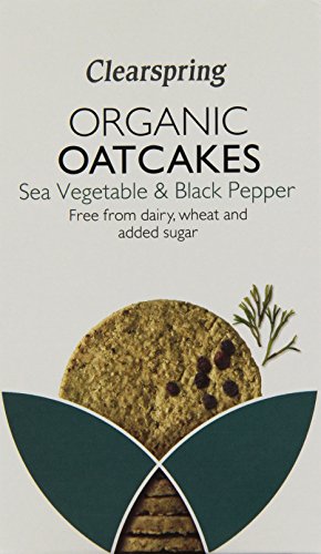Clearspring Organic Sea Vegetable and Black Pepper Oatcakes, 200g (Pack of 5)