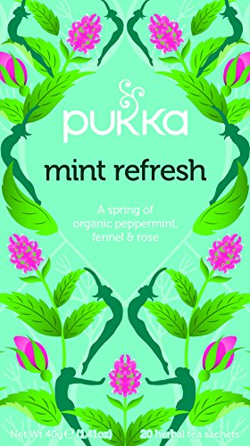 Mint Refresh Herbal Tea Bags - Organic & Fair Peppermint Leaf, Rose Flower and Coriander Seed