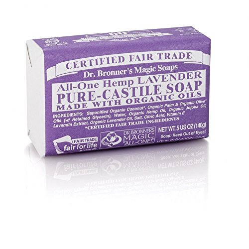 Dr Bronners Organic Lavendar Soap Bar 140g (5 pack)