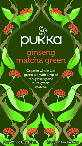 PUKKA HERBAL AYURVEDA Organic Ginseng Matcha Green 20bags (PACK OF 1)