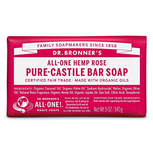 Dr. Bronner's Rose Bar Soap Made with Organic Ingredients 140 g
