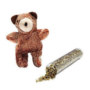 Cat Toy Plush Bear  Wit Catnip Tube  Pack Of 6 | Hunter