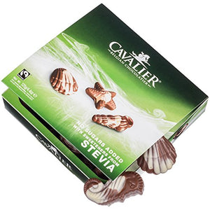 Cavalier Stevia milk chocolate seashells 125g