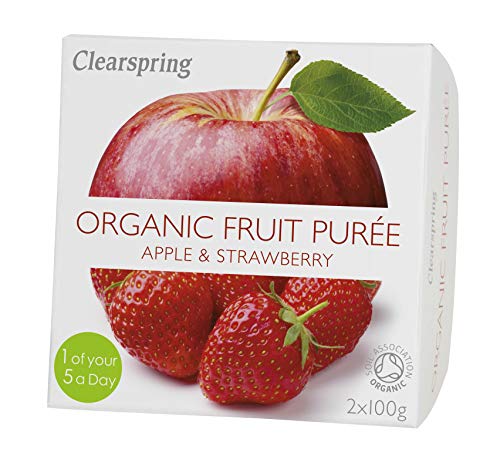 CLEARSPRING WHOLEFOODS Organic Apple & Strawberry Puree 2x100g (PACK OF 2)