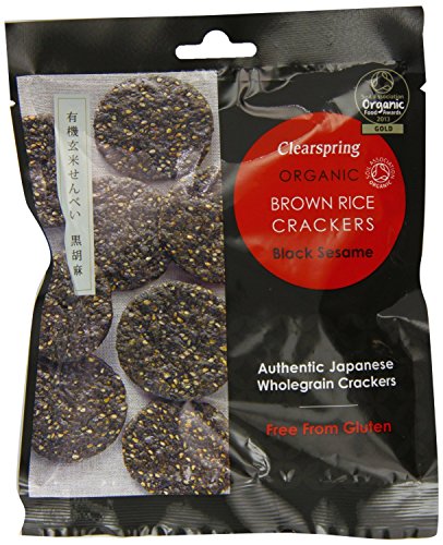 Clearspring Og Brown rice crackers - black 40g X 6 (Pack of 6