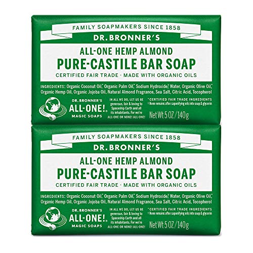 Dr. Bronner's Pure-Castile Bar Soap - Almond, 5oz, 2 pack