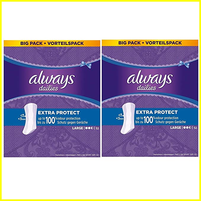 Always Dailies Panty Liners with Extra Protection - Large Pads - 2 x 52 Pads