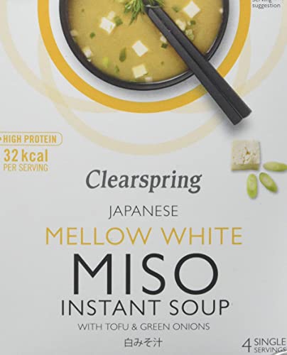 Clearspring Mellow White Miso Instant Soup with Tofu 40 g (Pack of 4)