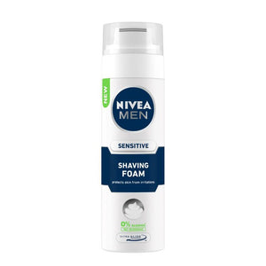 Nivea Men Sensitive Shaving Foam, 0% Alcohol Skin Care, 200 ml