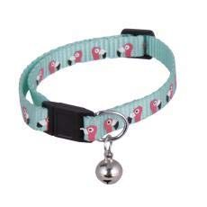 Mop Printed Flamingo Collar With Charm For Dogs