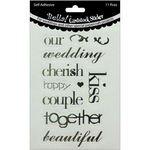 Ruby Rock-It Bella Wedding Words Cardstock Stickers, Silver, 11-Pack