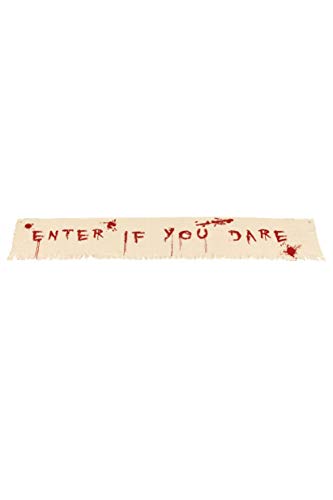 Smiffys 48224 Enter If You Dare Bloody Banner Decoration Set, Natural/Red, One Size
