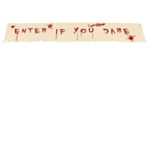 Smiffys 48224 Enter If You Dare Bloody Banner Decoration Set, Natural/Red, One Size