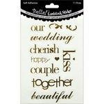 Ruby Rock-It Bella Wedding Words Cardstock Stickers, Gold, 11-Pack