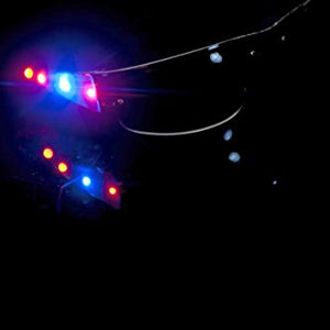 Smiffys Light Up Sunglasses with Flashing LED Lights On Each Side - Black