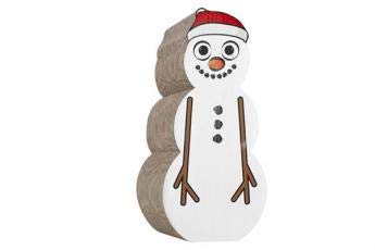 Snowman Cardboard Cat Scratcher | Pet Brands Xmas Collection