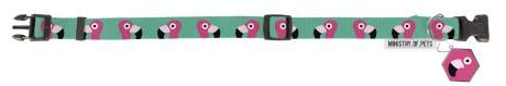 Mop Printed Flamingo Collar With Bell For Cats