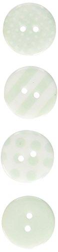 Papermania Spots/Stripes Pastels Large Buttons-Green 4/Card