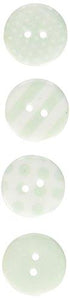 Papermania Spots/Stripes Pastels Large Buttons-Green 4/Card