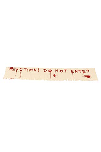 Smiffys 48225 Caution Do Not Enter Bloody Banner Decoration, None, One Size