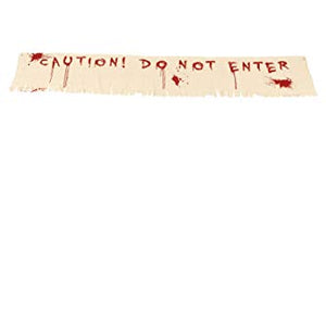 Smiffys 48225 Caution Do Not Enter Bloody Banner Decoration, None, One Size