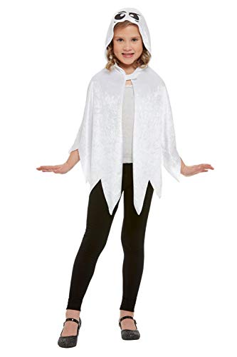 Smiffys 52146 Ghost Hooded Cape, Unisex Children, White, One Size