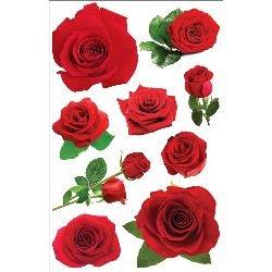 Paper House Productions STDM-0122 3D Sticker 4.5" x 7" Sheet, Red Rose