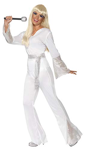 Smiffys 70s Disco Lady Costume,White,Small