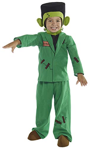Smiffys Toddler's Monster Costume, Top, Jacket, Trousers, Headpiece & Shoecovers, Colour: Green, Size:T2,36168