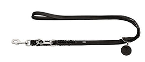 Training Leash Solid Education, 13/200 Soft Genuine Cow Leather, Black | Hunter