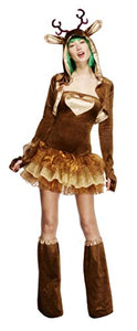 Fever Adult Women's Reindeer Costume, Tutu Dress with Detachable Clear Straps, Jacket and Bootcovers, Christmas, Size: M, 33868