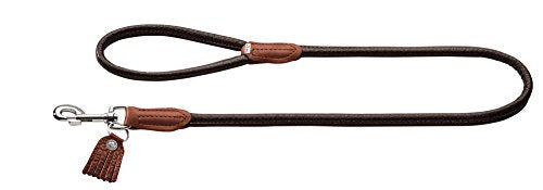 Leash Round & Soft Cody, 10/100 Bison Leather, Dark Brown | Hunter