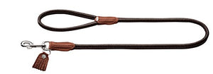 Leash Round & Soft Cody, 10/100 Bison Leather, Dark Brown | Hunter