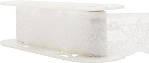 Simplicity Creative Group 2.5" Double Daisy Lace Trim, 12 yd, White