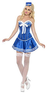 Fever Women's Sailor Costume, Corset and Tutu, Size: S, Colour: Blue, 42329