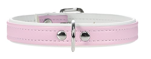 Collar Modern Art 27/11, Nickel-Plated Artificial Leather Light Pink/ White | Hunter