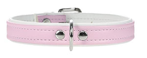 Collar Modern Art 27/11, Nickel-Plated Artificial Leather Light Pink/ White | Hunter