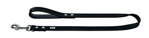 Leash Basic 13/110 Nickel-Plated Coated Split Leather Black/Black | Hunter