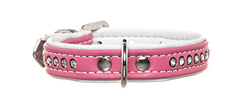 Collar Modern Art Luxus 32/11 Ni Artificial Leather Pink/White, 24-28,5 | Hunter