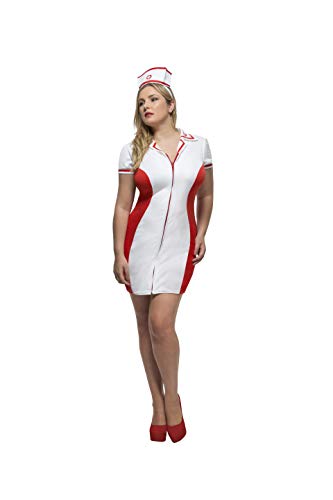 Fever Adult Women's Nurse Costume, Dress and Headpiece, Curves, Size: XL, 41004