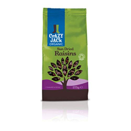 Crazy Jack Organic Raisins 375 g (Pack of 6)
