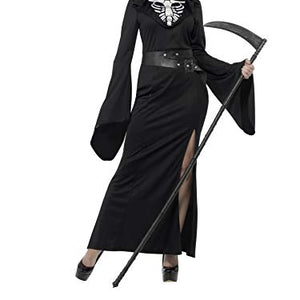 Smiffys Adult Women's Lady Reaper Costume, Dress, Belt and Cape, Legends of Evil, Halloween, Black, XXX-Large
