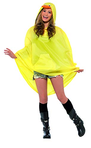 Smiffys Adult Unisex Duck Party Poncho, Drawstring Bag, Party Ponchos, Serious Fun, One Size, 27613