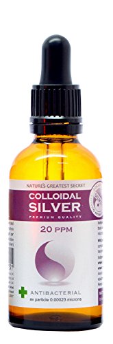 Premium Quality Colloidal Silver 20 ppm Dropper Bottle 50ml High pH 9.0