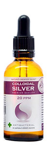 Premium Quality Colloidal Silver 20 ppm Dropper Bottle 50ml High pH 9.0