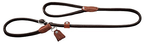 Retriever Leash Round & Soft Cody, 10/120 Bison Leather, Dark Brown | Hunter