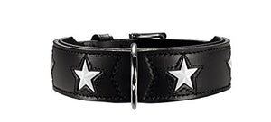 Collar Magic Star Gr. 37 Ökoleather Black/Nappa Black, 30-34,5 Cm | Hunter